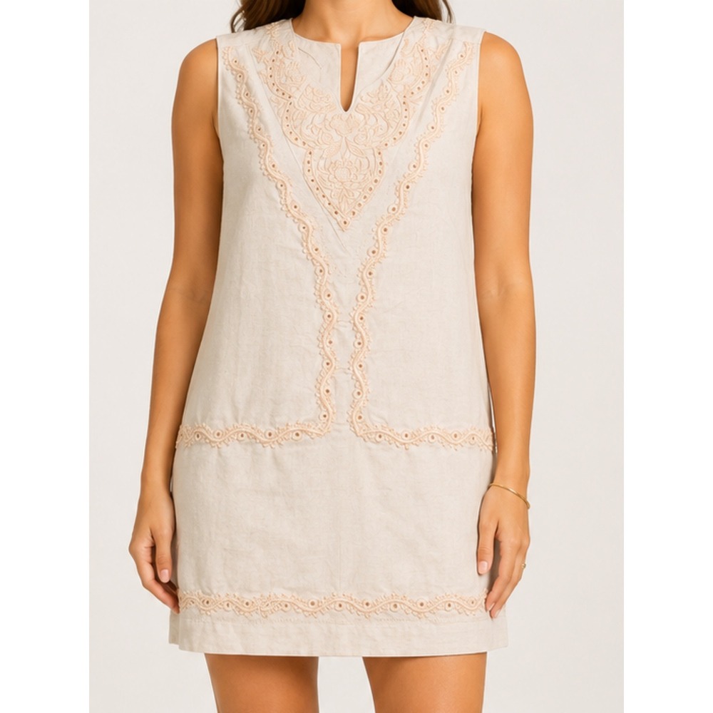 Joie NWT Modarie Dress Small Ecru Linen Embroidered Eyelet Shift